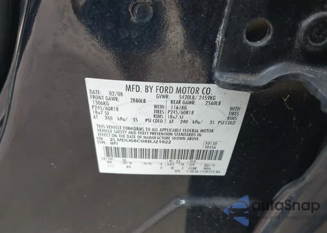 2008 Lincoln Mkx z USA, uszkodzony, nr VIN 2LMDU68C08BJ21922